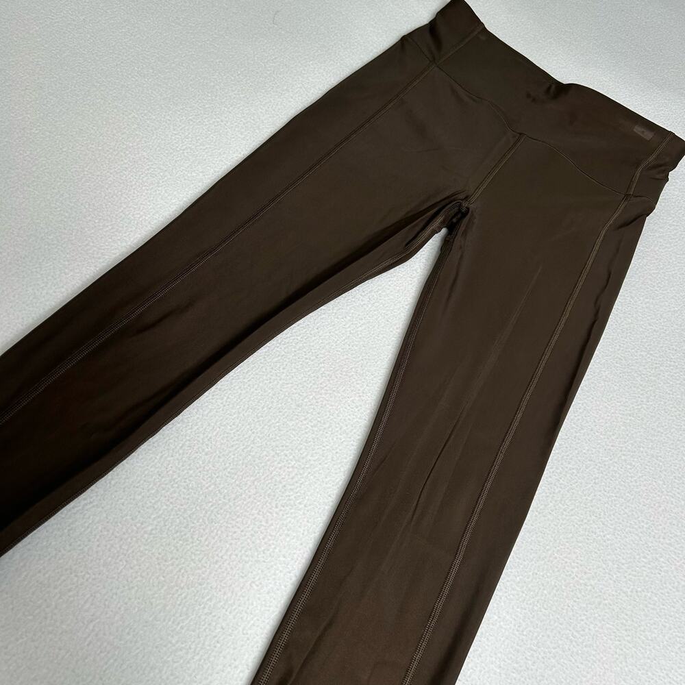 Women’s High-Rise Brown Stretch Wide-Leg Pants